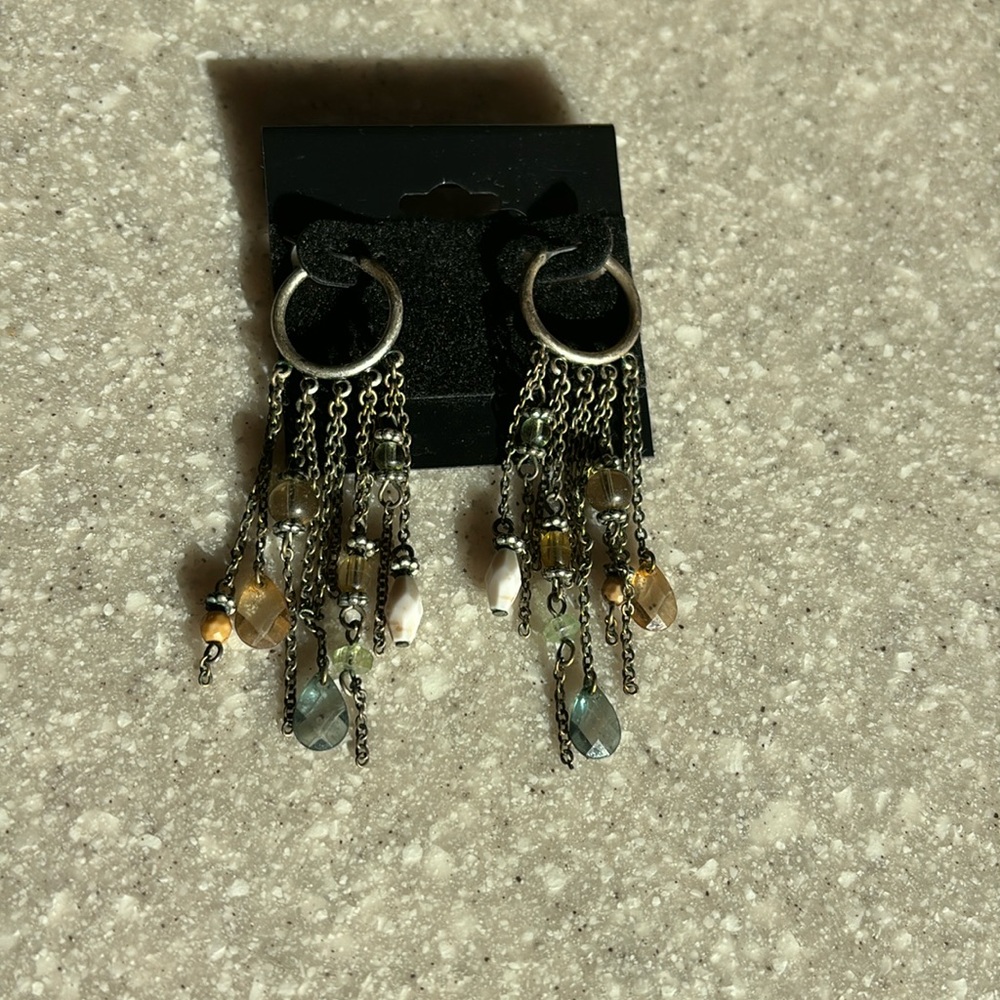 Silver beaded earrings